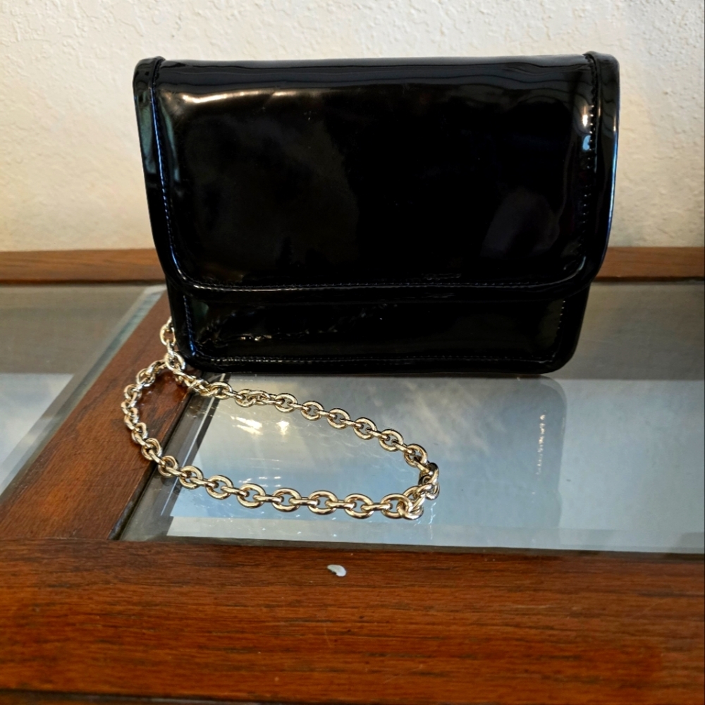 New without tags Talbots patent leather clutch/shoulder bag.